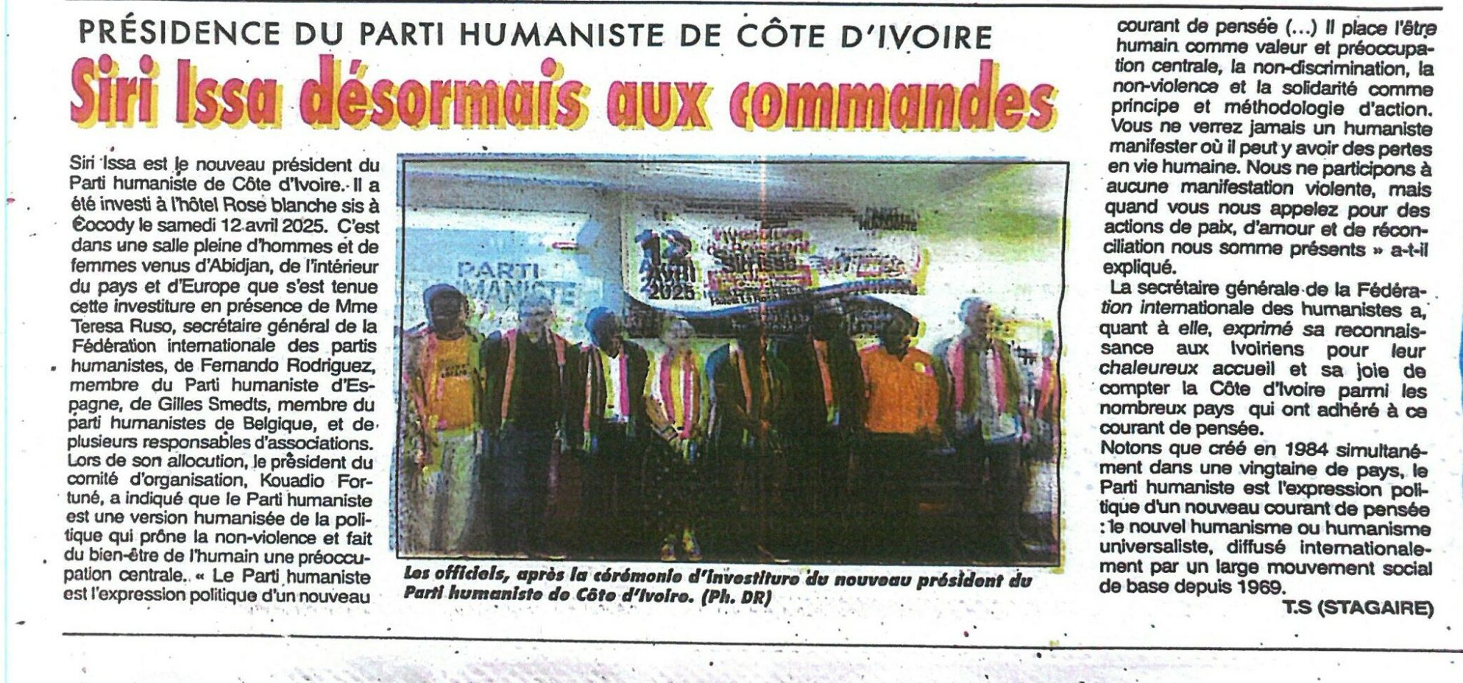 Encart de presse – Lancement du PHCI