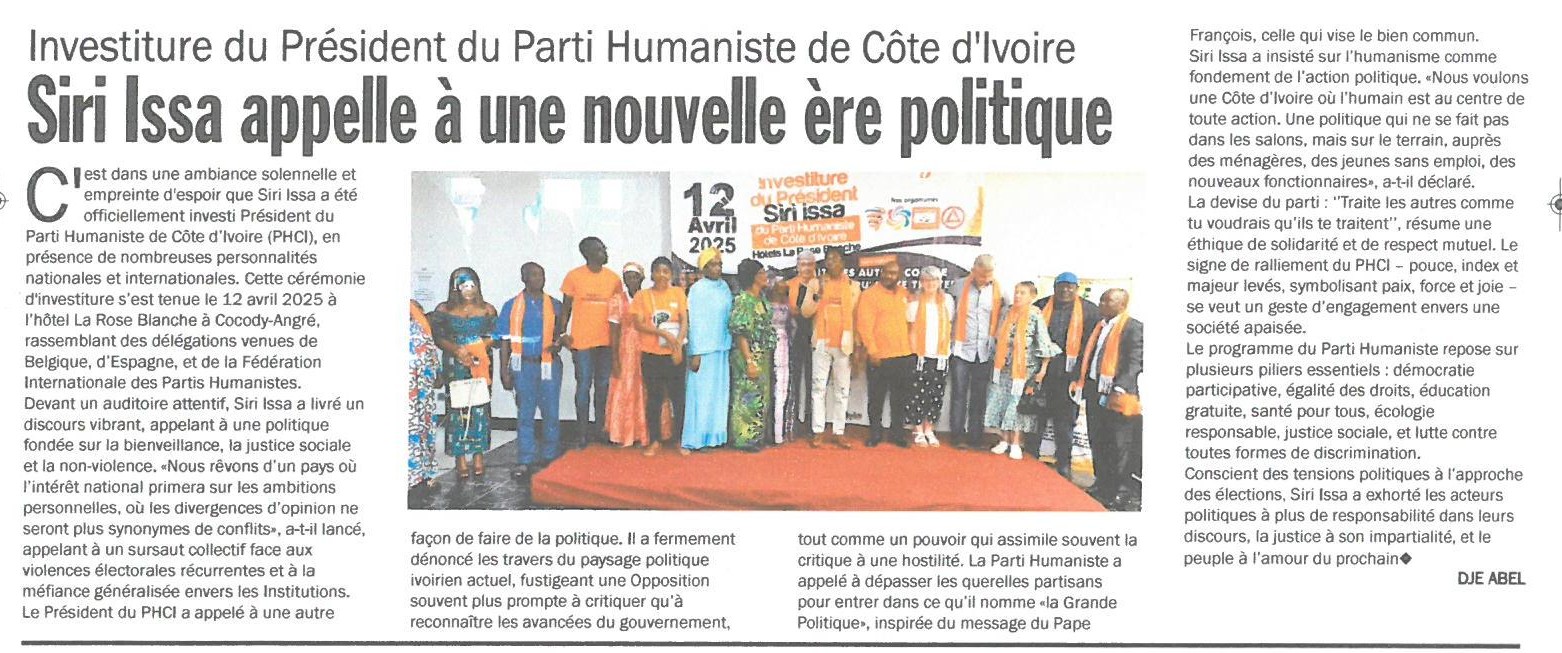 Encart de presse – Lancement du PHCI
